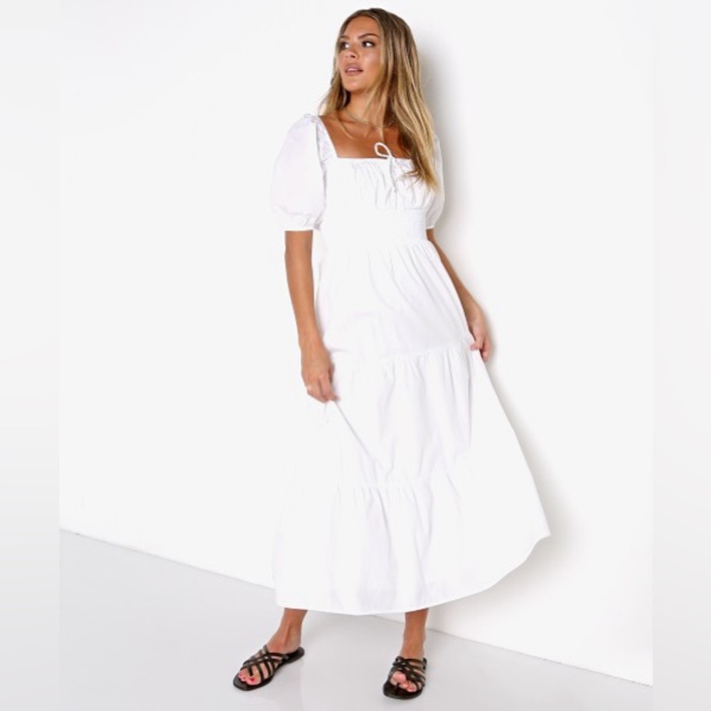 Faithfull the brand Rene Midi Dress Plain White
